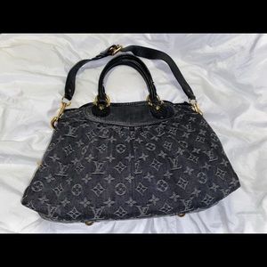 Louis Vuitton Black Denim Neo Cabby MM Bag